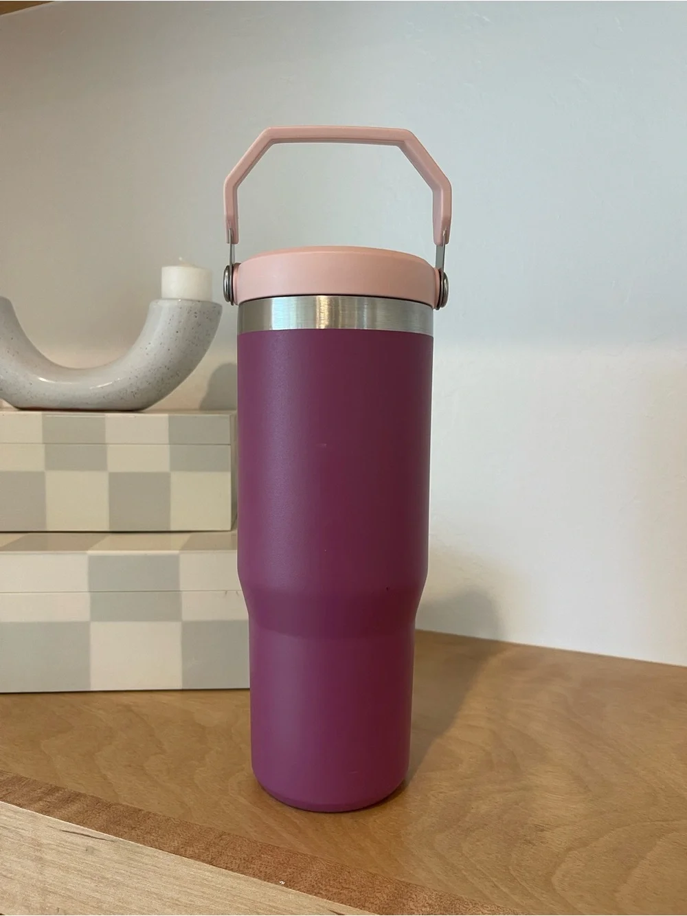 Stanley Iceflow Flip Straw Raspberry Magenta Purple Pink 30oz Tumbler Bottle - Picture 5 of 10